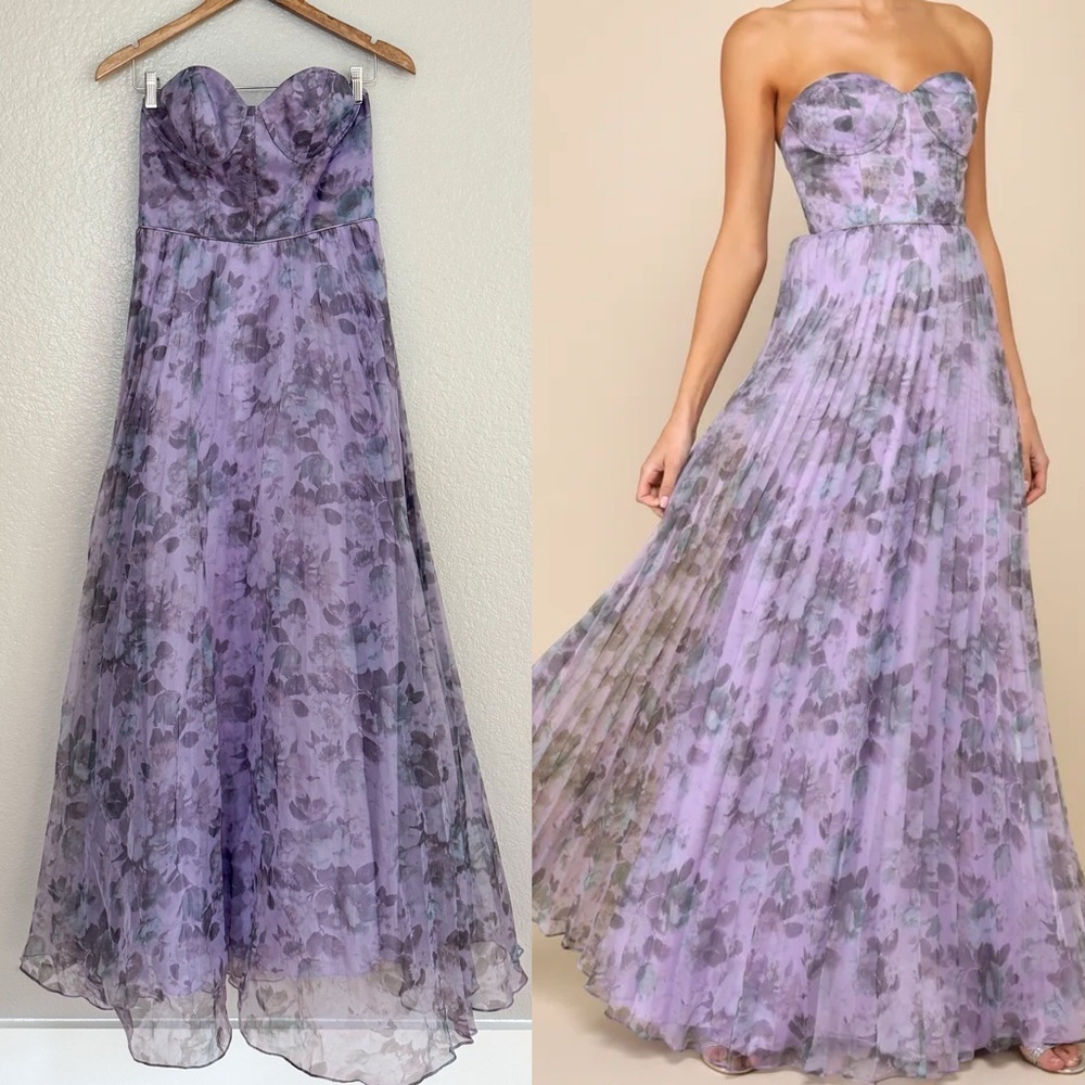 Lulu's Lavender Floral Maxi Dress